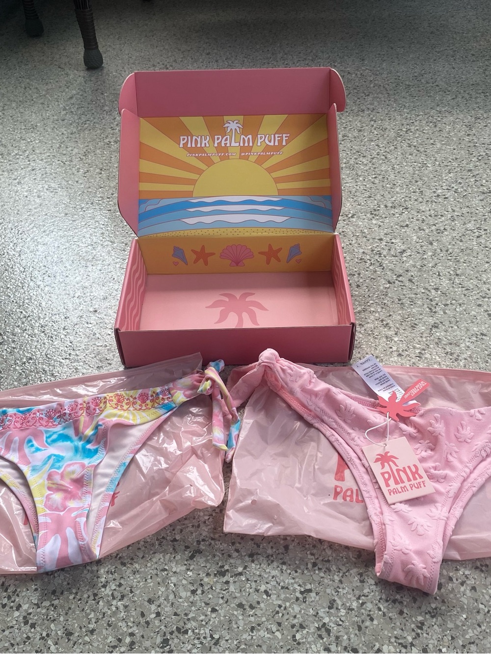 Pink Palm Puff Swim Bottoms